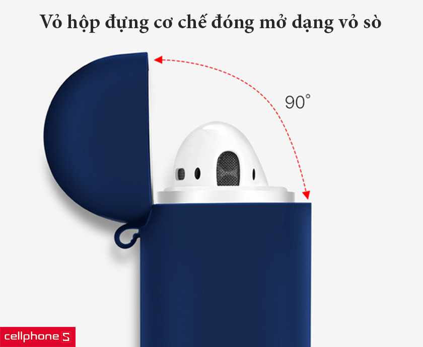 Vỏ của hộp đựng được thiết kế dựa trên kiểu dáng của hộp Airpods