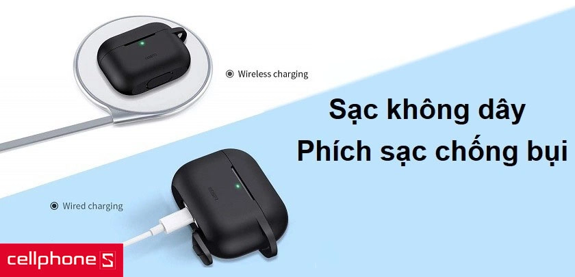 Có thể sạc không dây, thiết kế phích cắm sạc chống bụi