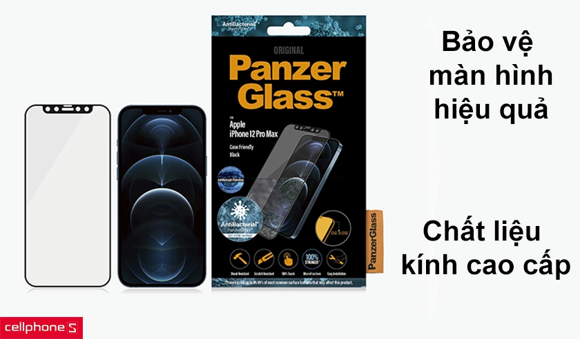 Bảo vệ màn hình hiệu quả, chất liệu kính cao cấp