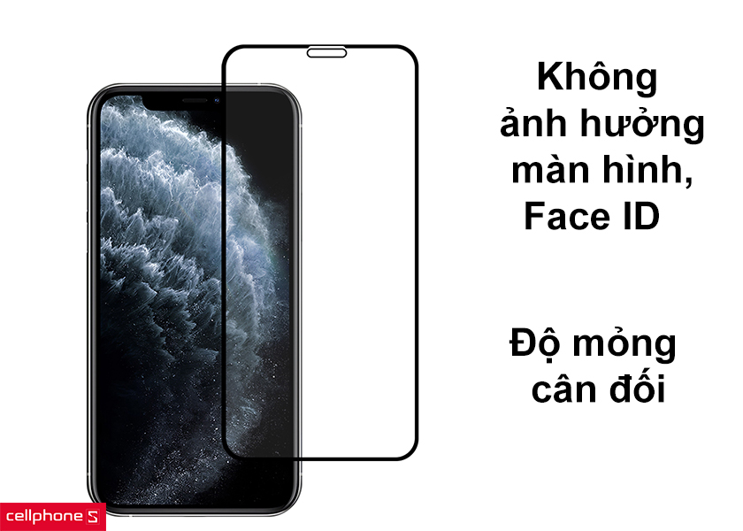 Không ảnh hưởng màn hình, Face ID độ mỏng cân đối
