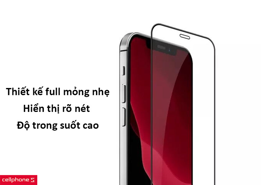 Thiết kế full mỏng nhẹ, hiển thị rõ nét với độ trong suốt cao
