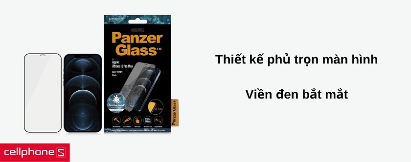 Bao phủ trọn vẹn màn hình, viền đen bắt mắt