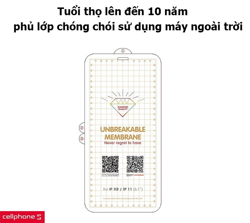 Tuổi thọ lên đến 10 năm, phủ lớp chóng chói