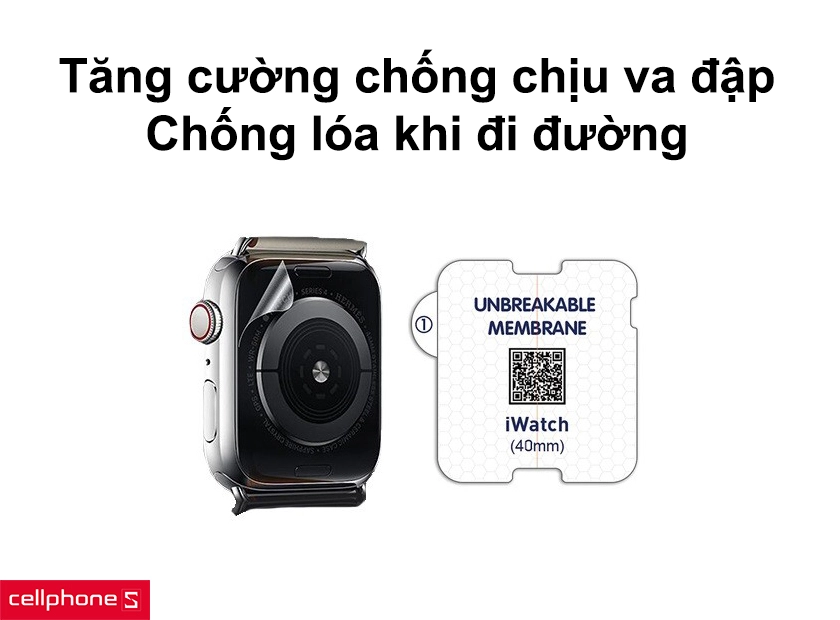Thiết kế trong suốt vừa vặn hoàn hảo với mặt sau của Apple Watch 42mm