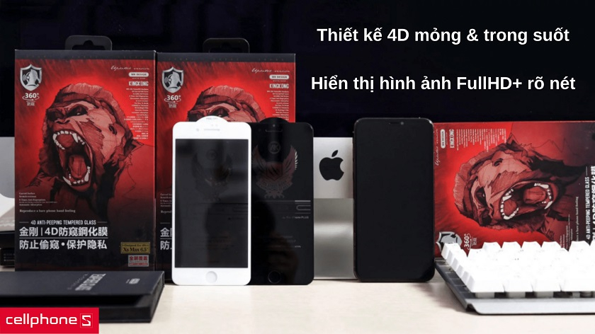 Miếng dán chống va đập KingKong Full cao cấp chống nhìn trộm cho iPhone 12 / 12 Pro
