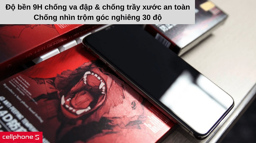 Trang bị ngay miếng dán cường lực iPhone 12 / 12 Pro KingKong chống nhìn trộm cho  tại CellphoneS