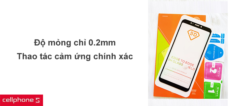 Độ mỏng chỉ 0.2mm cho thao tác cảm ứng mượt mà