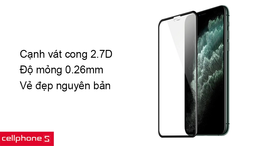Viền 2.7D, độ mỏng ấn tượng 0.26mm cho vẻ đẹp nguyên bản