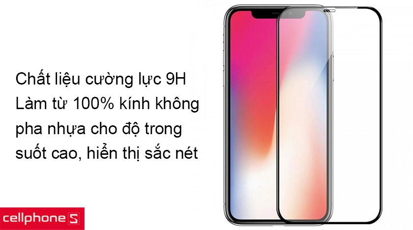 Chất liệu cường lực 9H, tối ưu hóa khả năng bảo vệ, chống trầy xước, chống vân tay