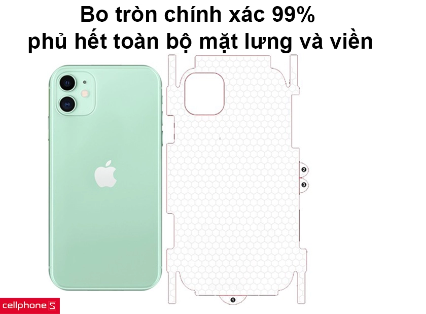 Thiết kế các đường nét bo tròn chính xác 99%, phủ hết toàn bộ mặt lưng và viền