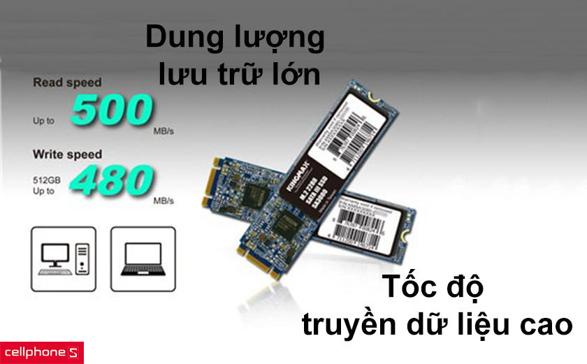 Tốc độ truyền dữ liệu cao, dung lượng lưu trữ lớn