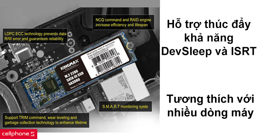 Hỗ trợ thúc đẩy khả năng DevSleep và ISRT, tương thích với nhiều dòng máy
