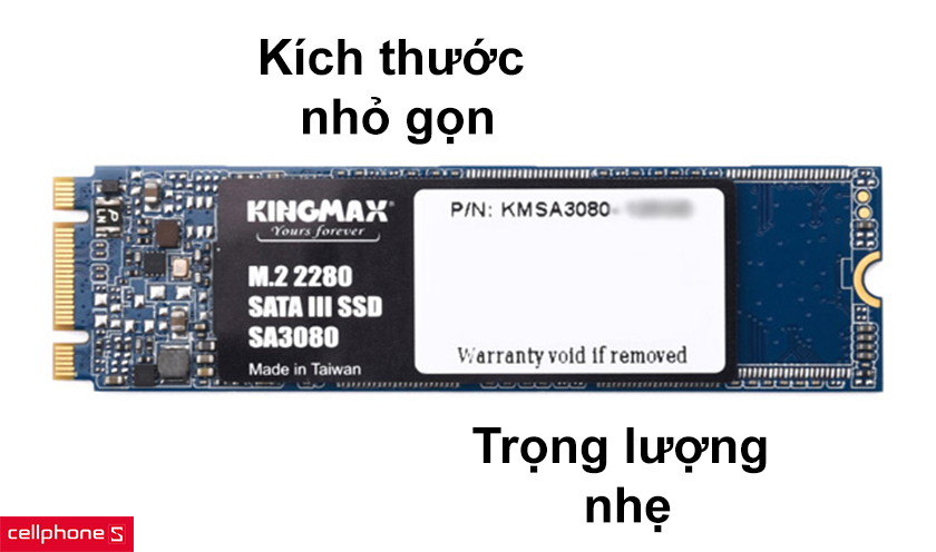 Kích thước nhỏ gọn, trọng lượng nhẹ