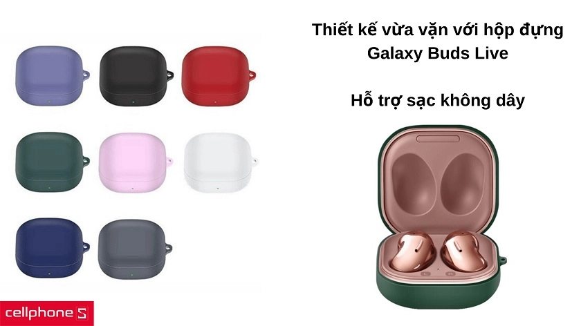 Thiết kế chính xác chuẩn hộp đựng Buds Live, với khả năng hỗ trợ sạc không dây