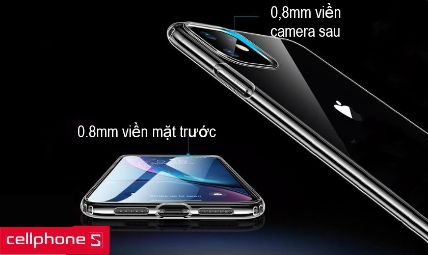 viền ở bộ phận camera sau đều được làm dày hơn 0.8mm