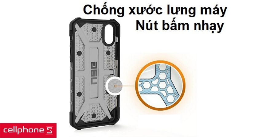 Thiết kế nhô cao bảo vệ màn hình, nút bấm lớn và nhạy cùng lớp lót chống xước lưng máy