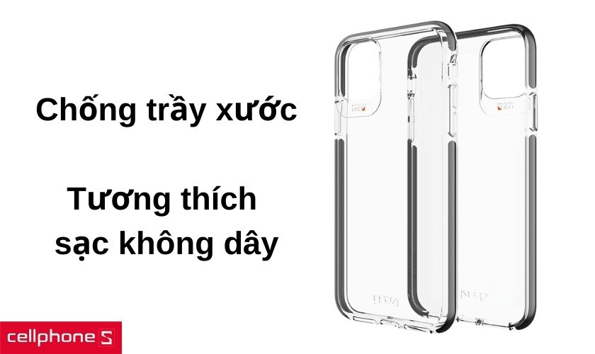 Lớp phủ chống trầy xước và tương thích sạc không dây