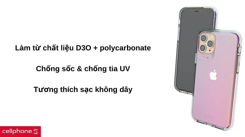Chế tác từ chất liệu D3O chống sốc cùng lớp phủ UV chống trầy & tương thích sạc không dây