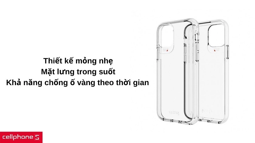 Thiết kế mỏng nhẹ với mặt lưng trong suốt đẹp mắt & chống ố vàng