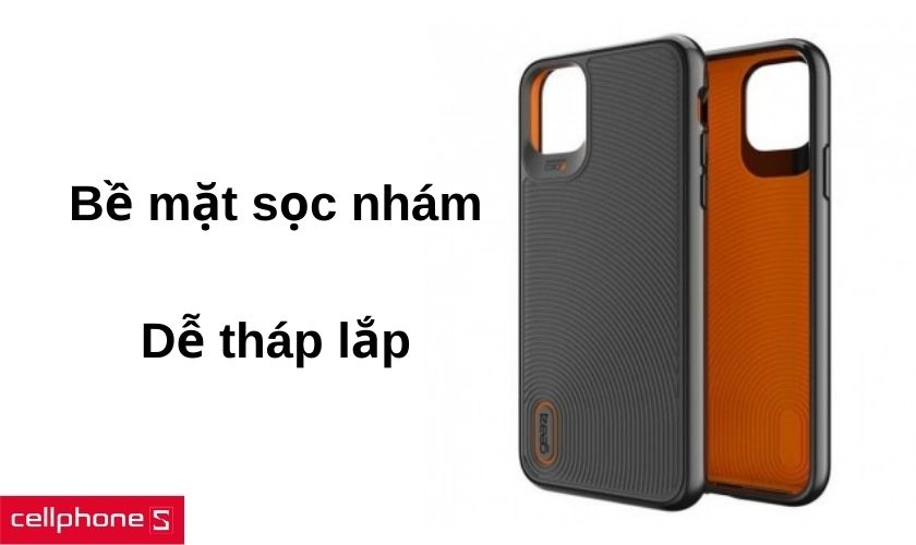 Thiết kế bề mặt sọc nhám cầm nắm chắc chắn và dễ dàng tháo lắp