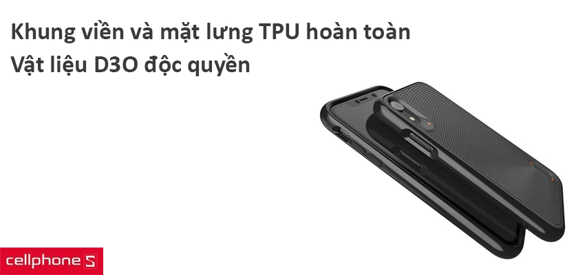 Cấu tạo khung viền và mặt lưng hoàn toàn bằng TPU