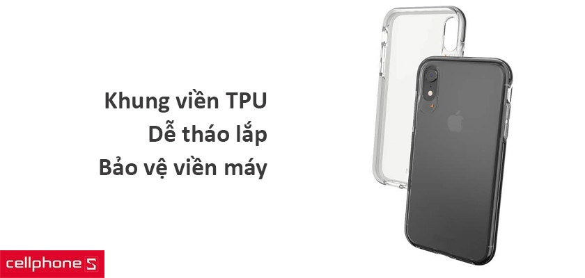 Khung viền TPU dẻo dễ tháo lắp, không trầy xước viền máy, hỗ trợ sạc không dây