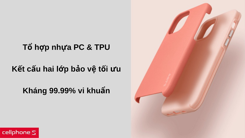 Thiết kế thời thượng với chất liệu kép & chống vi khuẩn