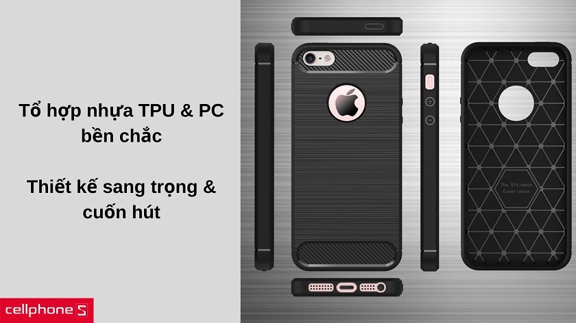 Tổ hợp nhựa TPU & PC với thiết kế sang trọng, vừa vặn với thân máy
