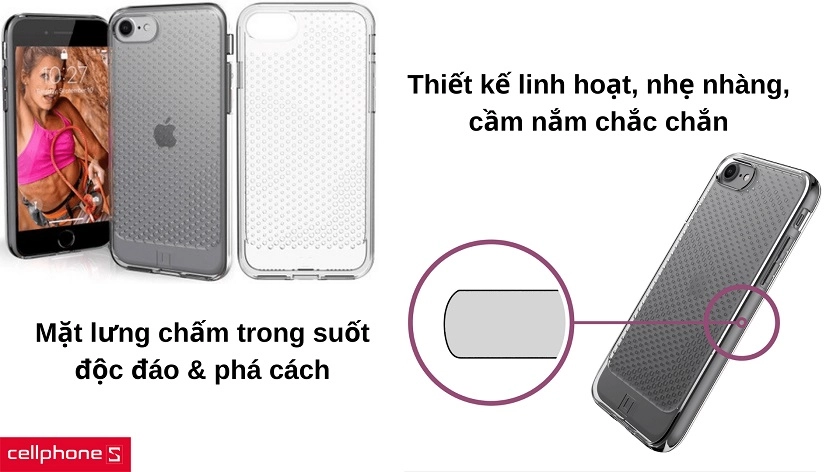 Thiết kế linh hoạt, nhẹ nhàng với chấm lưng trong suốt độc đáo