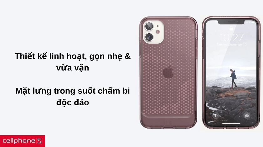 Thiết kế hiện đại, thanh lịch với mặt lưng trong suốt chấm bi