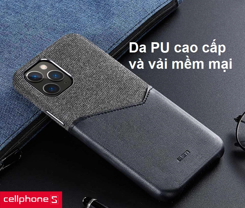 Ốp lưng ESR case card slot sự kết hợp hài hòa giữa da PU cao cấp và vải mềm mại