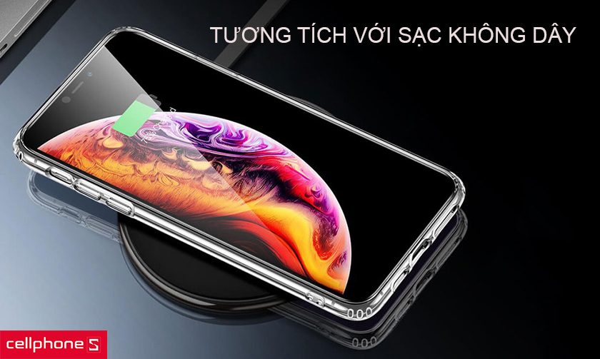 Ốp lưng còn có khả năng tương tích với sạc không dây,