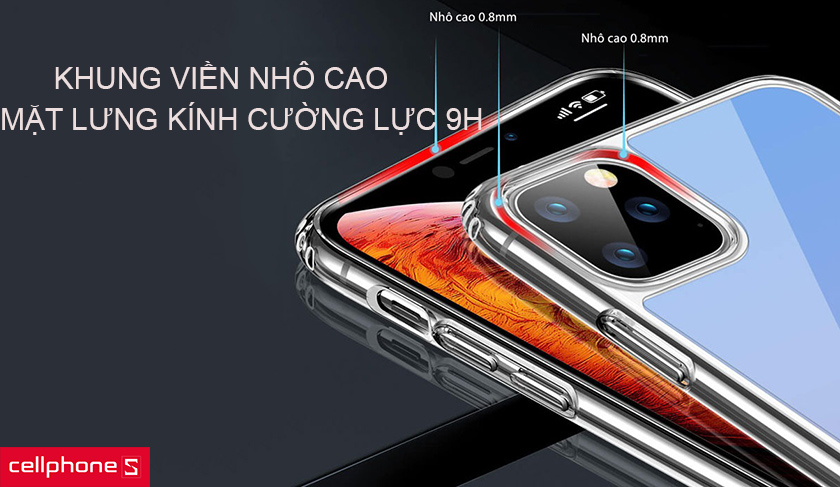 Mặt lưng kính cường lực 9H, chống trầy hiệu quả
