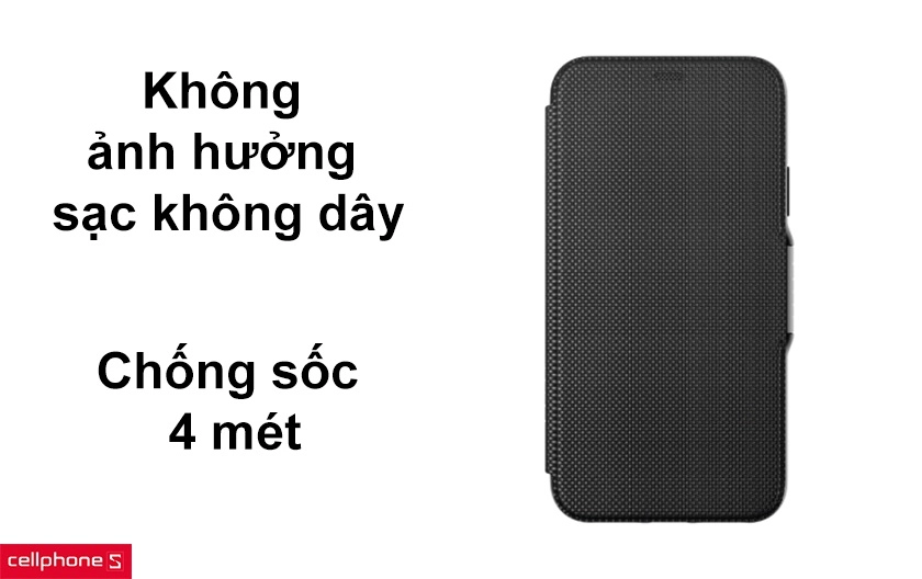 Không ảnh hưởng sạc không dây, chống sốc 4 mét