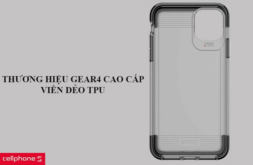 Ốp lưng thương hiệu Gear4 cao cấp, viền dẻo TPU
