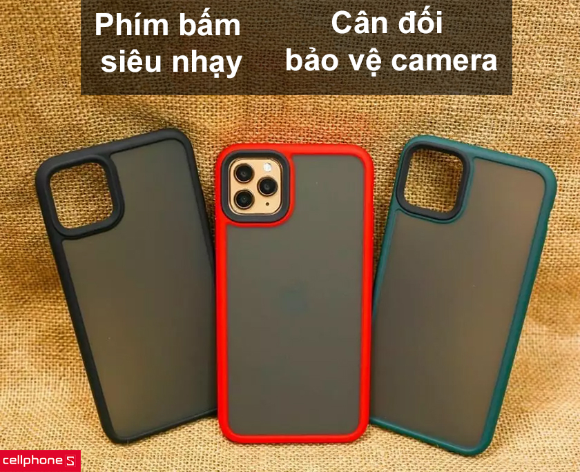 Phím bấm nổi bật siêu nhạy, cân đối bảo vệ camera