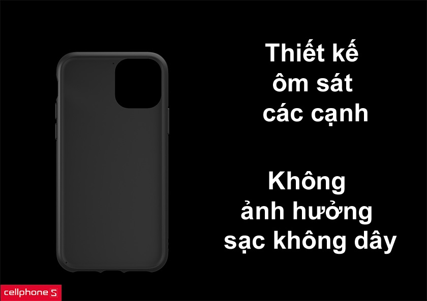 Thiết kế ôm sát các cạnh, không ảnh hưởng sạc không dây