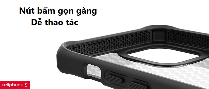 Hỗ trợ sạc nhanh, nút bấm gọn gàng, êm tay