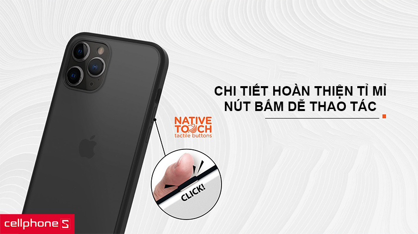 Ốp lưng mỏng nhẹ, dễ cầm nắm