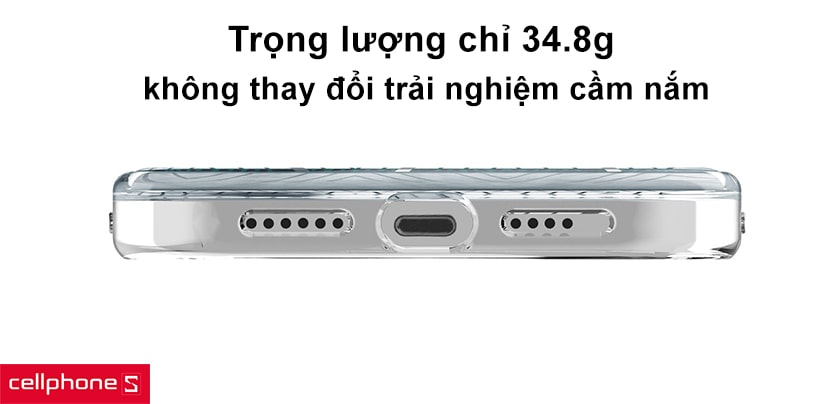 Trọng lượng chỉ 34.8g, cho phép sạc không dây