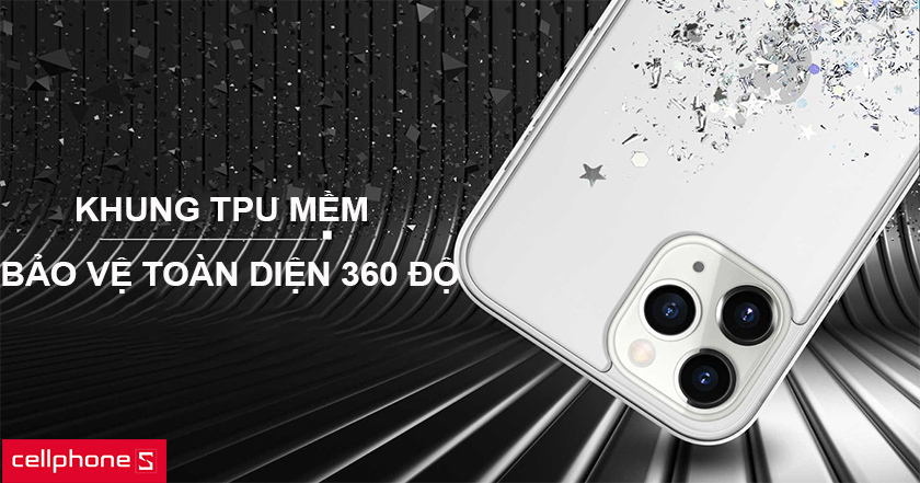 Khung TPU mềm, mặt lưng nhựa cứng cùng khả năng chống sốc hiệu quả