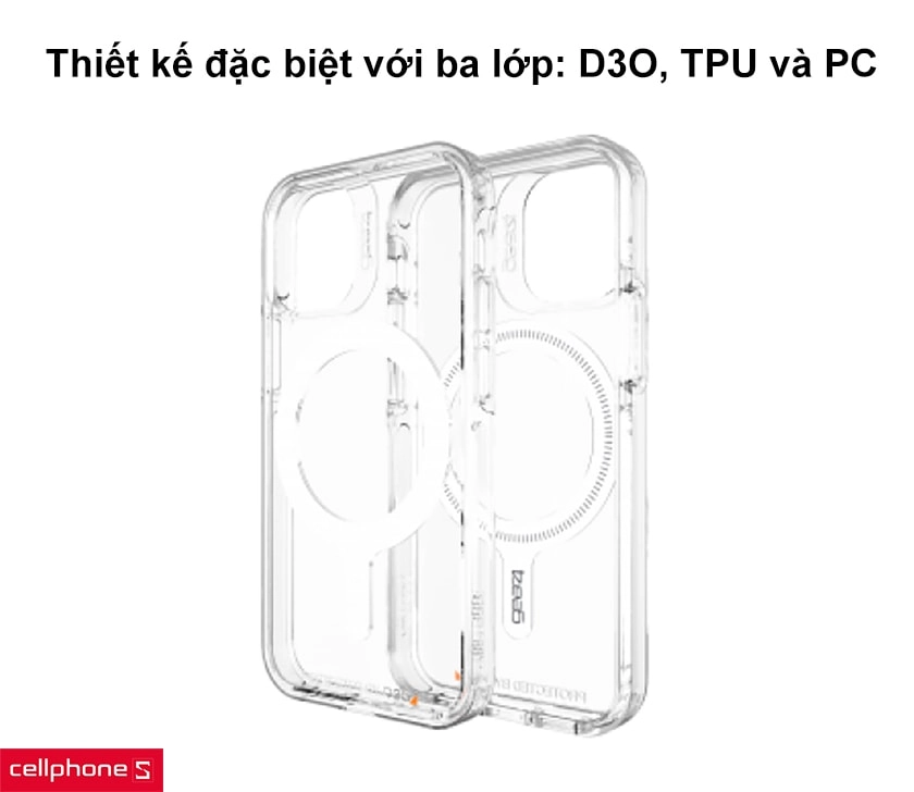Thiết kế đặc biệt với ba lớp: D3O, TPU và Polycarbonate