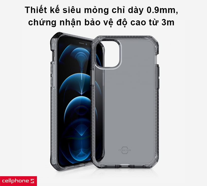 Thiết kế siêu mỏng chỉ dày 0.9mm, chứng nhận bảo vệ độ cao từ 3m
