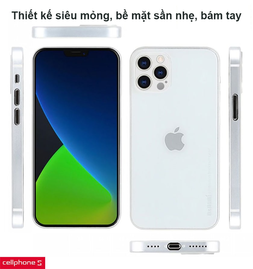 Thiết kế siêu mỏng, bề mặt sần nhẹ, bám tay