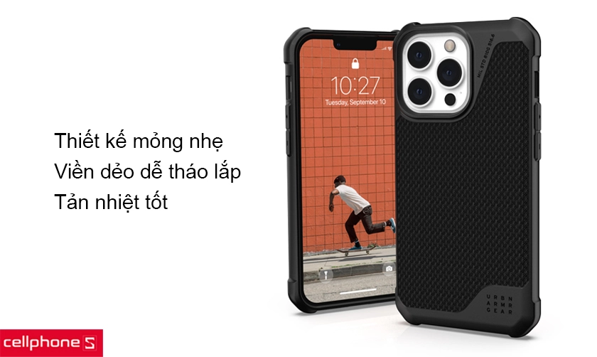 Độ mỏng hoàn hảo, thiết kế tản nhiệt, viền dẻo tháo lắp dễ dàng, 2 tùy chọn màu sắc