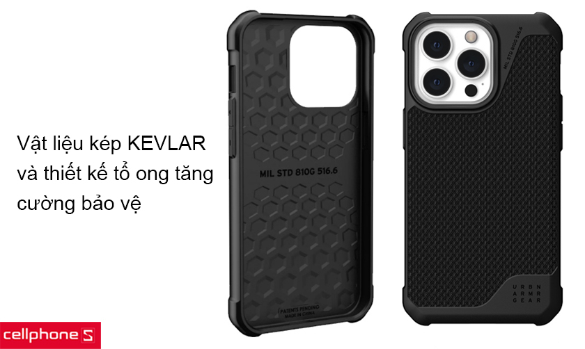 Cấu tạo bền bỉ với vật liệu kép KEVLAR, độ bảo vệ đạt chuẩn quân đội đã được thử nghiệm