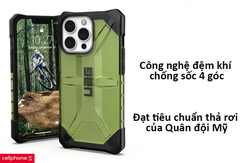 Sử dụng công nghệ đệm khí chống sốc 4 góc, đạt tiêu chuẩn thả rơi của Quân đội Mỹ