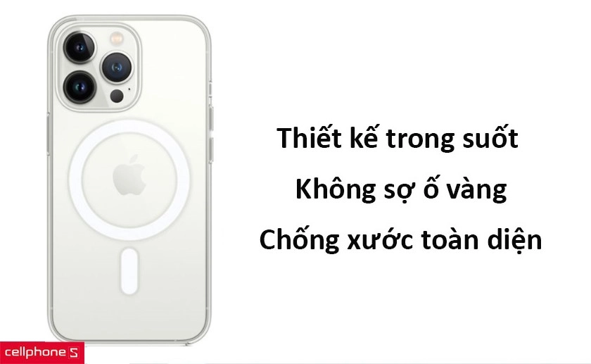 Thiết kế trong suốt không sợ ố vàng, chống xước toàn diện