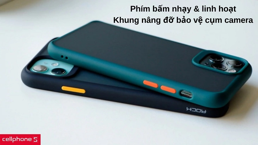 Các phím bấm linh hoạt, khung ốp nâng đỡ bảo vệ máy khỏi va đập