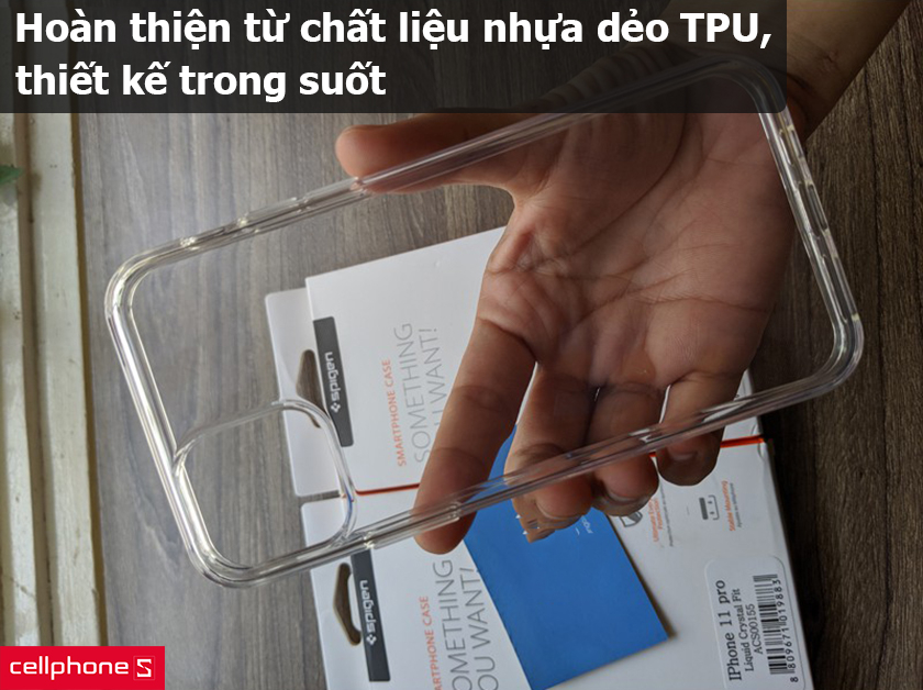 Hoàn thiện từ chất liệu nhựa dẻo TPU, thiết kế trong suốt